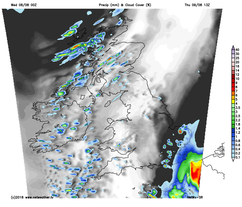 Some showers in the west and the risk of rain in the southeast on Thursday