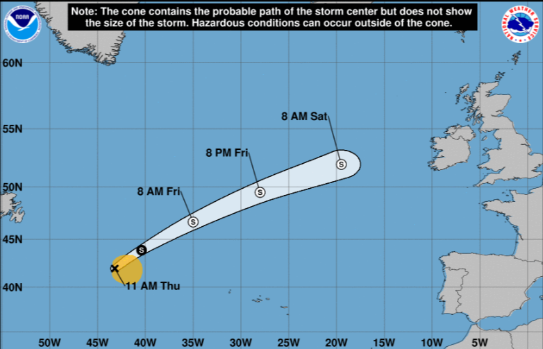 Wet weather this weekend from remnants of Atlantic storm Ernesto