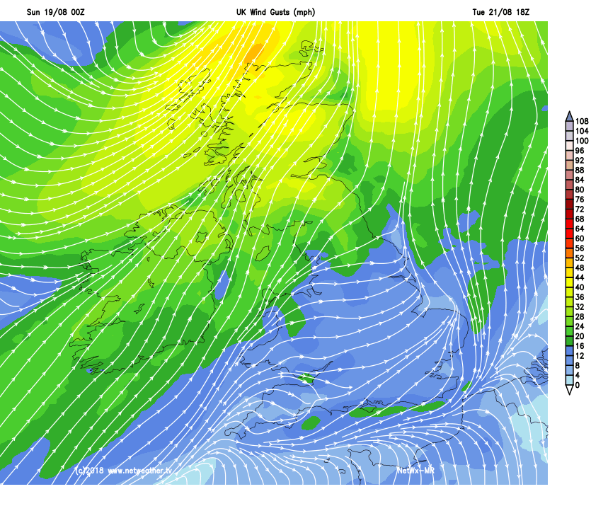 Strong winds on Tuesday