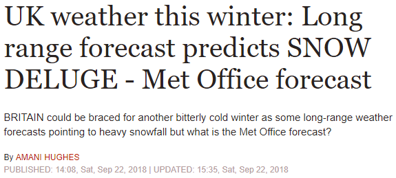UK weather this winter: Long range forecast predicts snow DELUGE