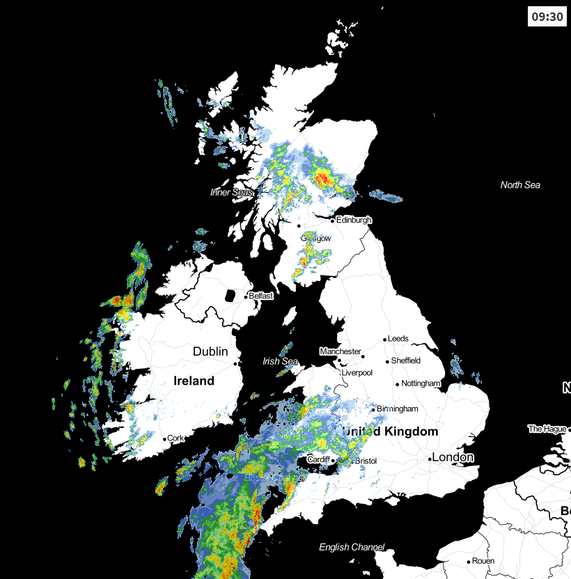 Weather radar earlier this morning