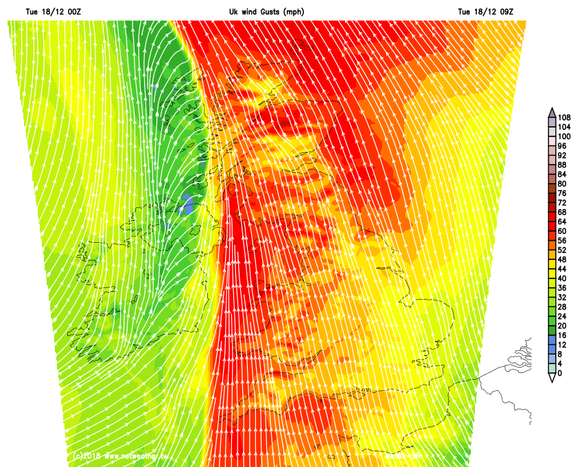 Gusting winds today - especially this morning