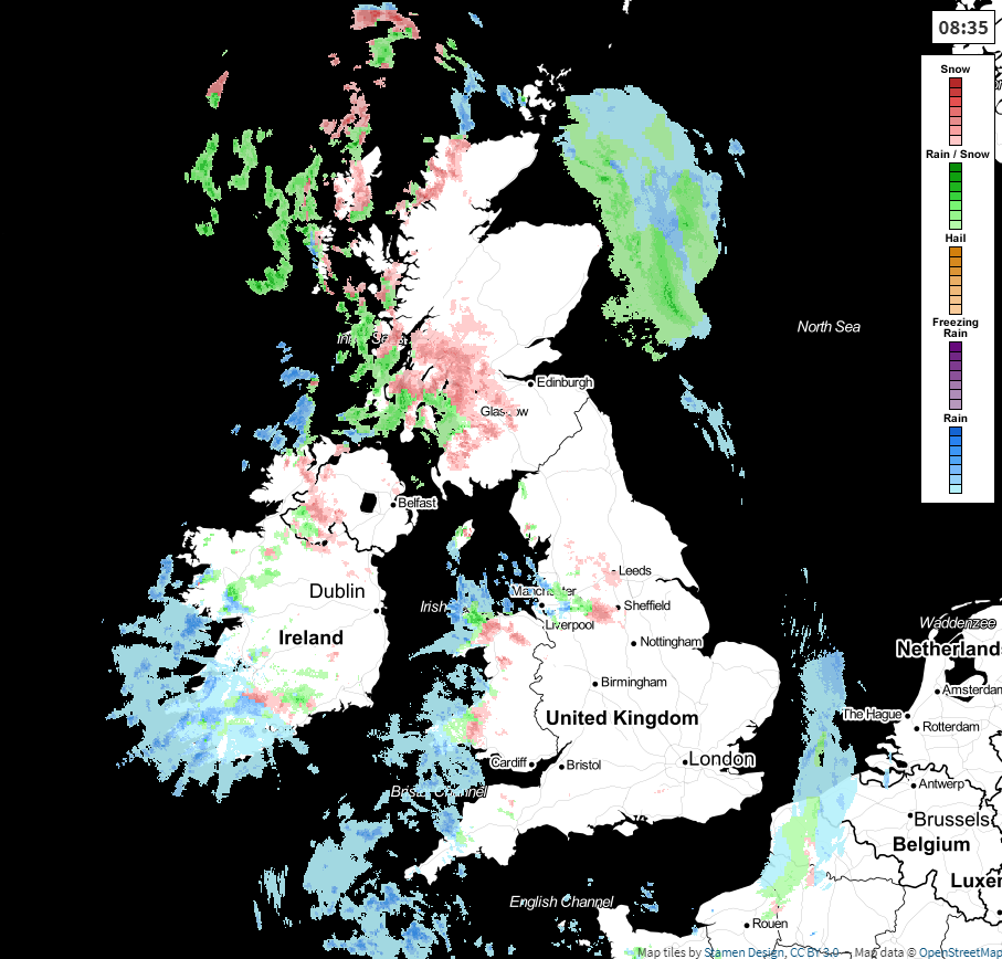 Radar at 0835 this morning - click for the latest