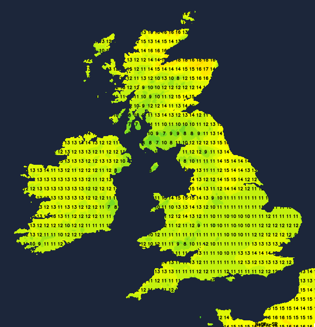 Temperatures on Thursday - perhaps record breaking warmth in Scotland