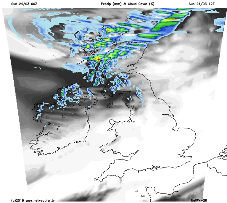 Showers across Scotland today