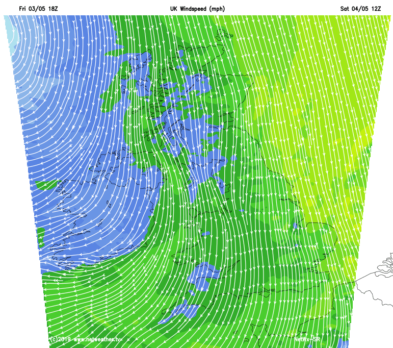 Northerly winds on Saturday