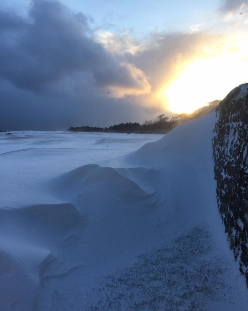 Dunbar Golf course and the Beast from the East Snow