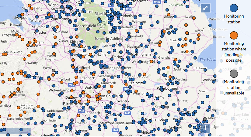 River levels monitors England and Wales