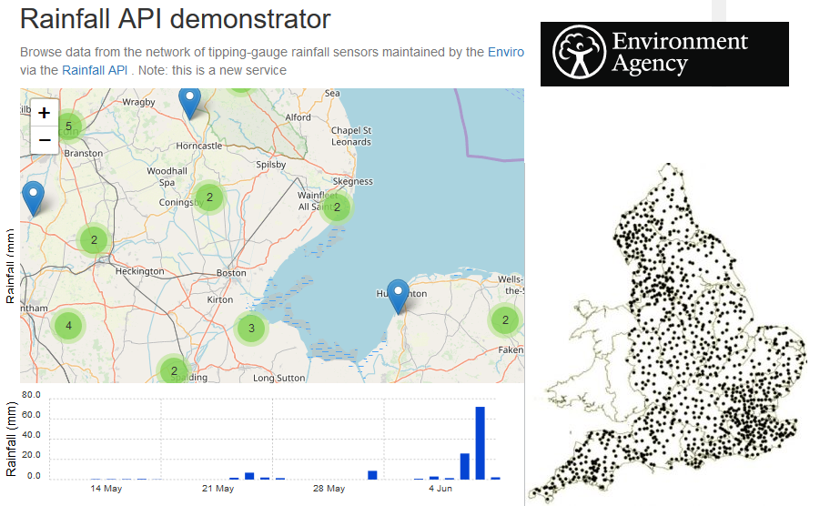 Rain gauge monitoring information map