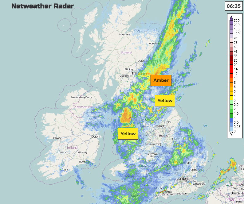 Radar image of UK