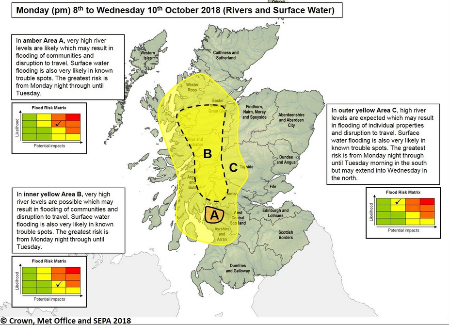 SEPA flood risk map of Scotland