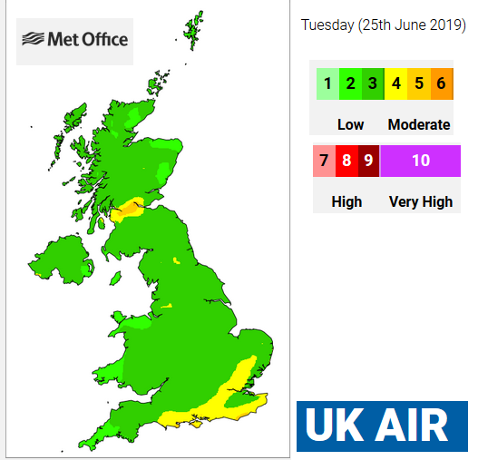 DEFRA air quality map UK