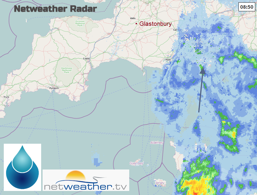 Glastonbury rain radar image app