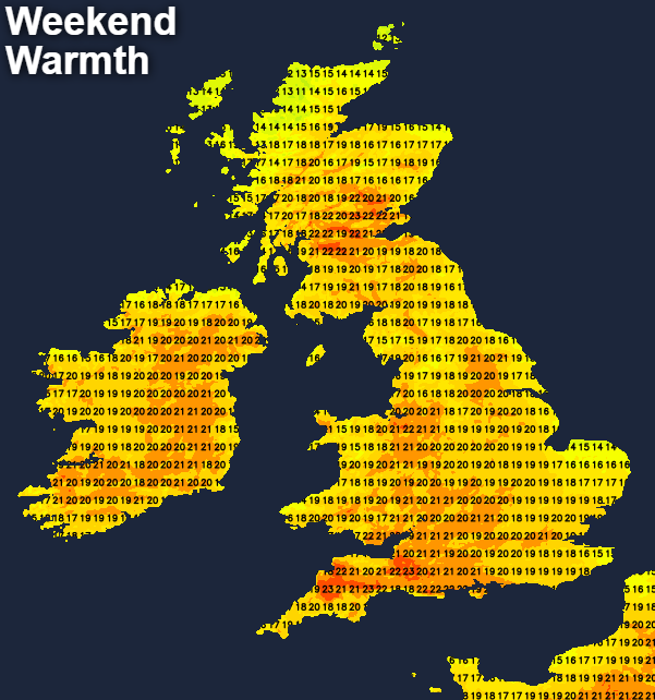 Warm temperatures this weekend