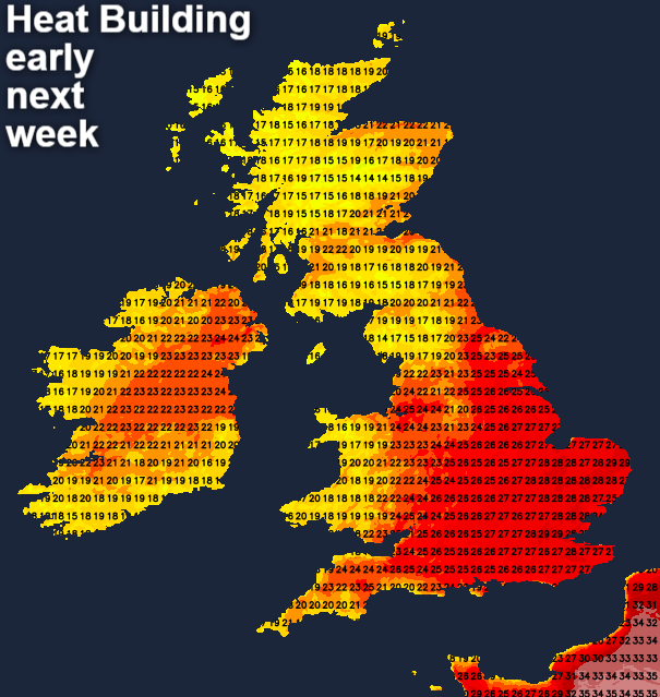 Heat building early next week