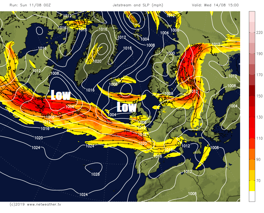 Week Ahead: Jet Stream Close By Means More Cool & Unsettled Weather To Come