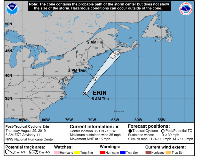 Post tropical cyclone Erin