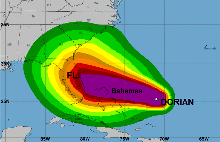 Hurricane Dorian winds