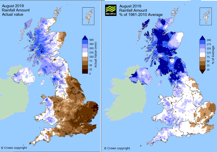August rainfall data 2019