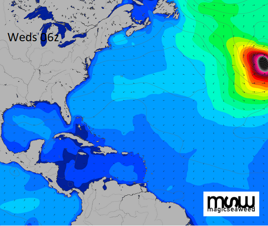 Hurricane Lorenzo swell