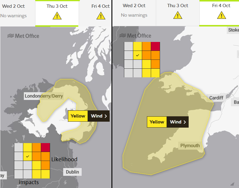 UK Met Office warnings