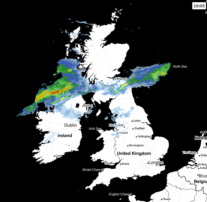 Rain in the north this morning