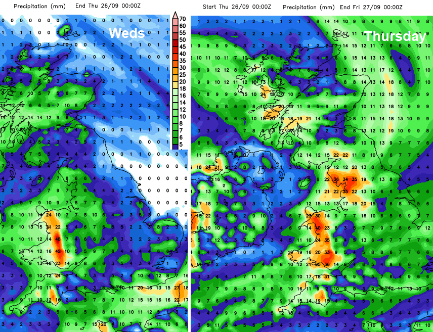 Rain totals Weds thurs