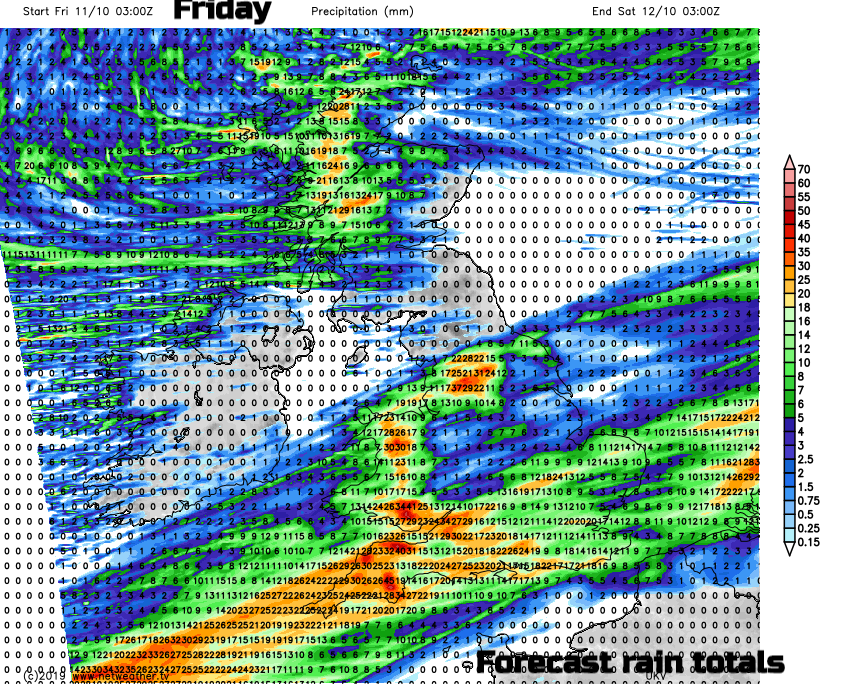 UK rain totals Friday