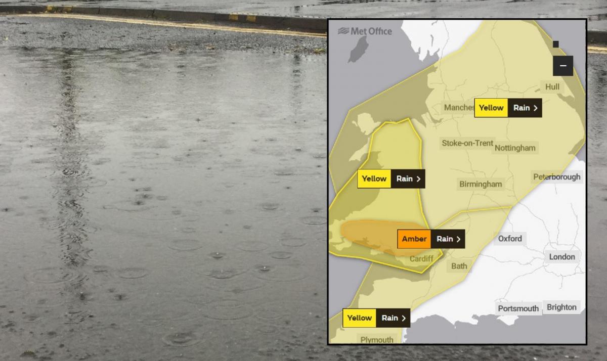 Late October heavy rain and flooding with an Amber warning for south Wales