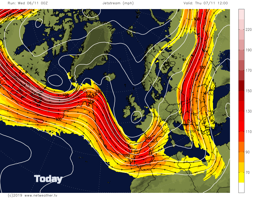 Netweather jetstream forecast UK Atlantic