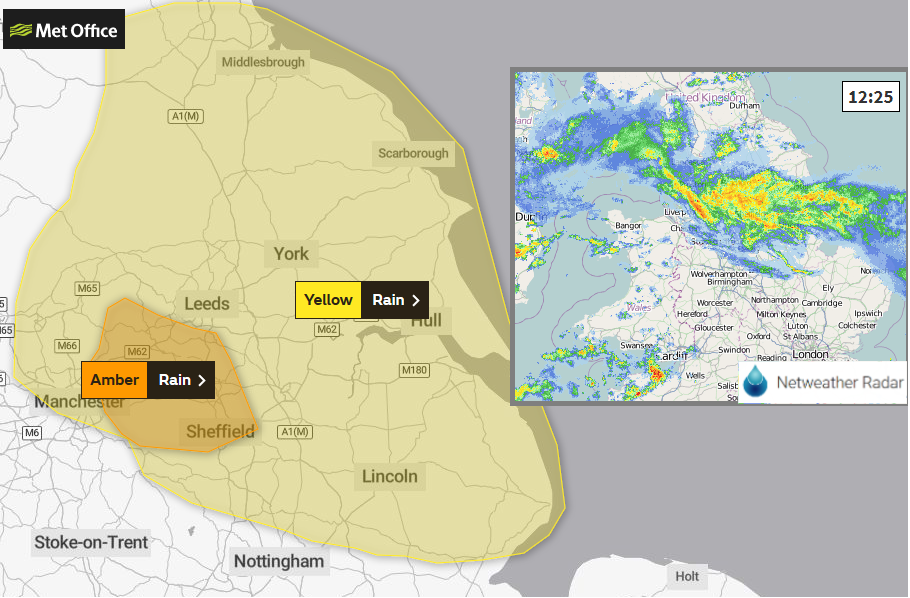 Amber warning for northern England as more rain brings flooding disruption