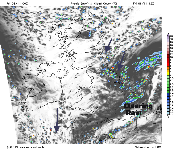 UK weather Friday lunch