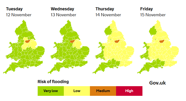 River levels flooding UK England Flood risk 