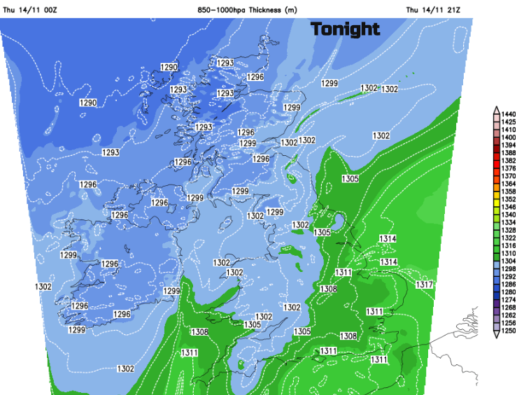 Cold air UK snow