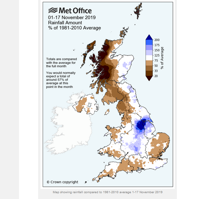 Met Office Rainfall amount November 2019