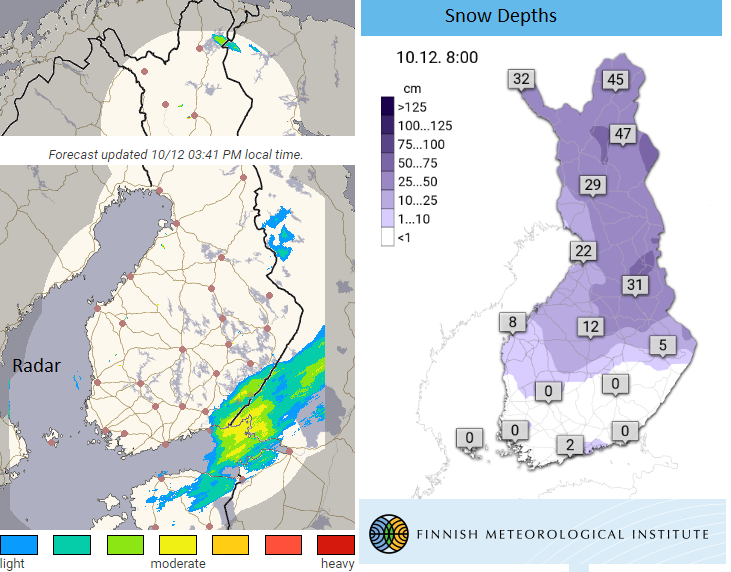 Lapland snow depths Finland 