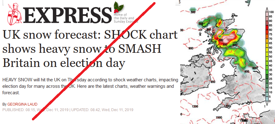 Express snow story UK December