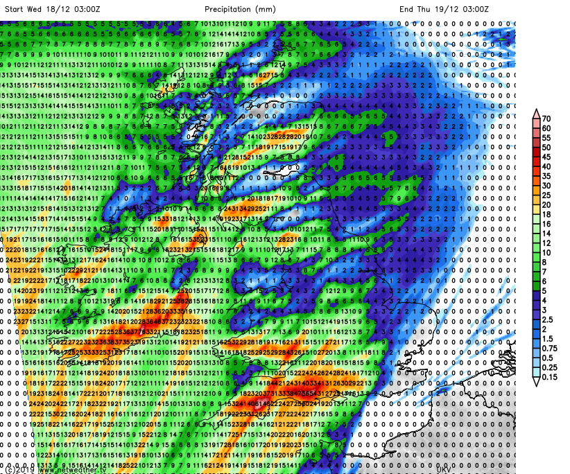 Rainfall totals Wales SW England Flood risk