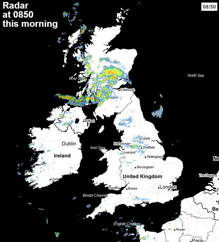 Weather radar earlier this morning