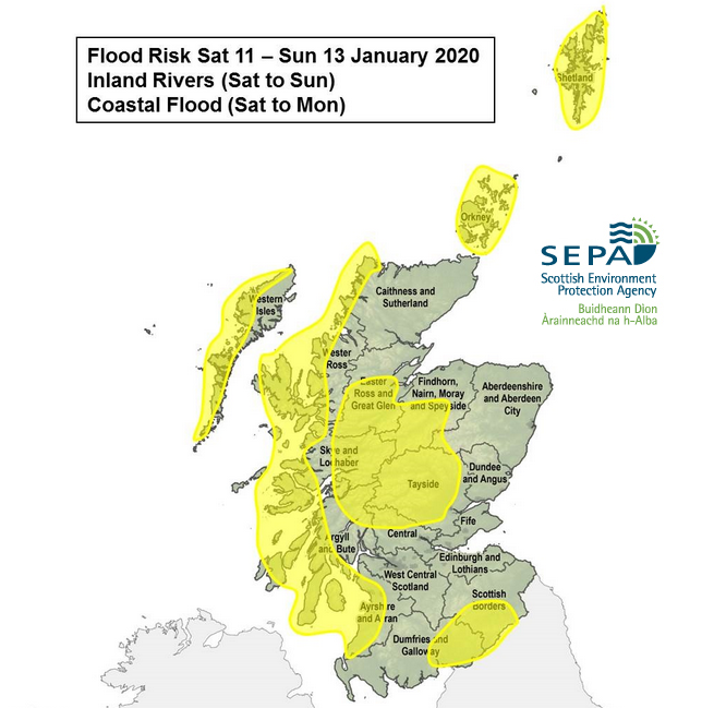 SEPA flood warnings for Scotland 