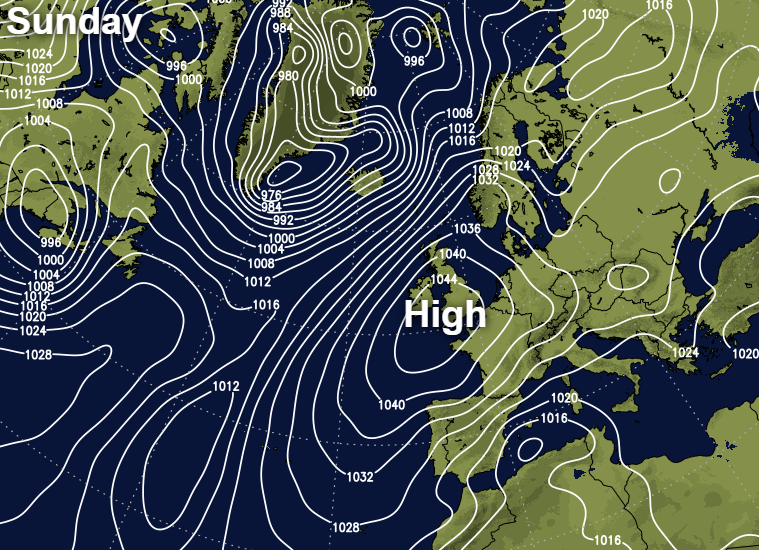 High pressure building across the British Isles this weekend