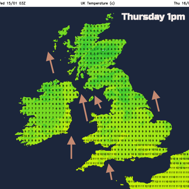 UK Thursday 16th weather