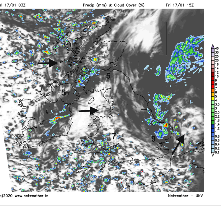 UK weather Friday 17th Jan