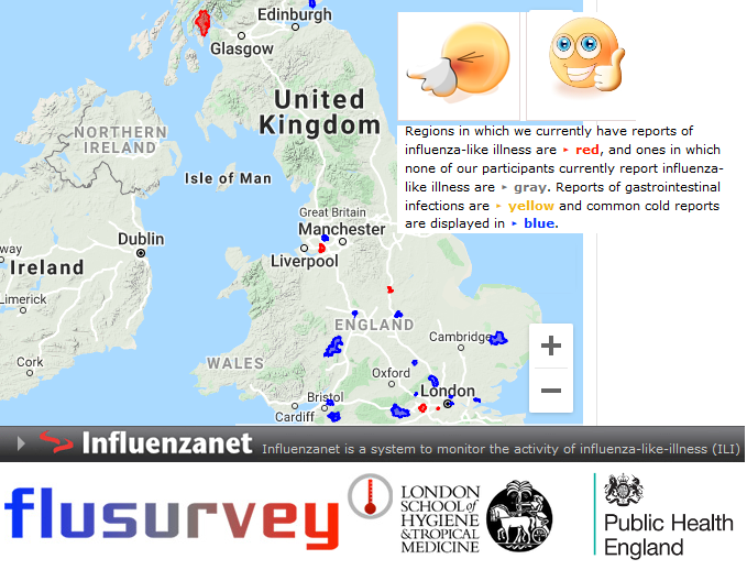 Flusurvey outbreaks UK