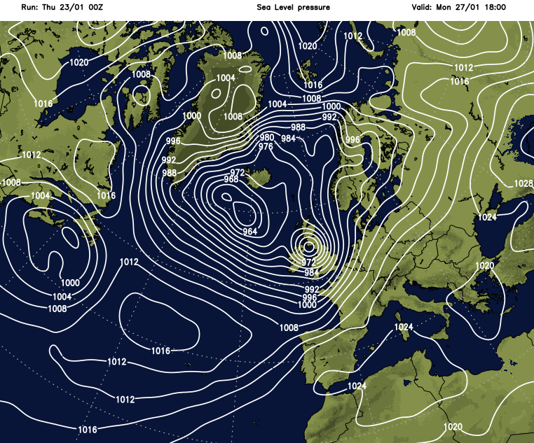 Potential for stormy winds on Monday