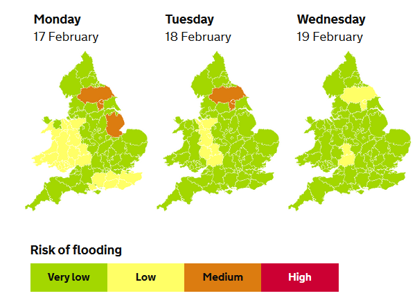 ENv agency 5 day flood risk