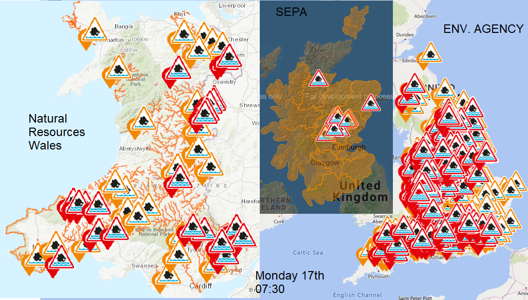 Flood warnings SEPA Wales Env Agency GOV