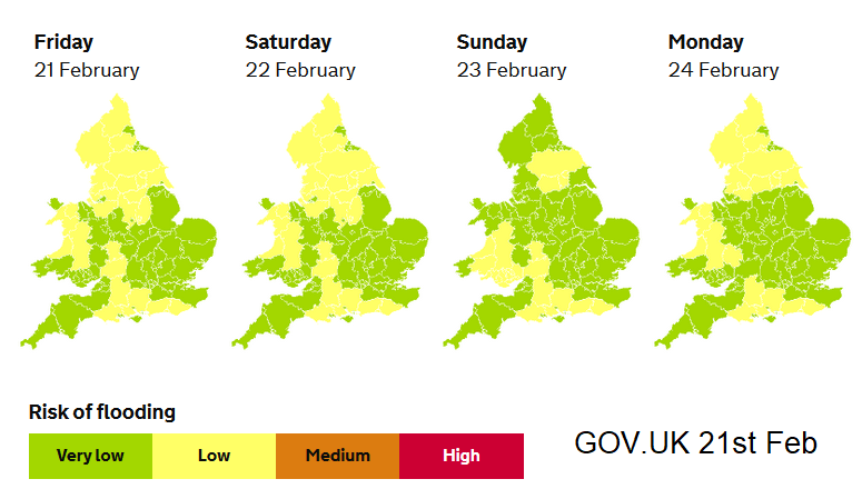 5 day flood outlook England and Wales