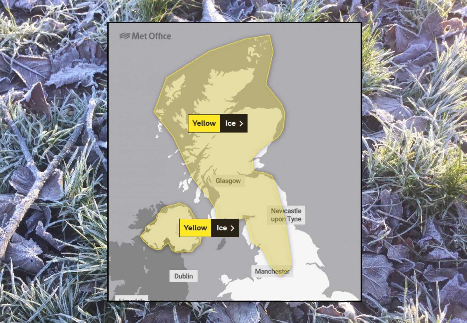 Ice warning scotland Northern Ireland 