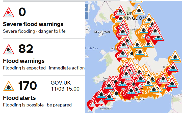 Env agency flood warnings